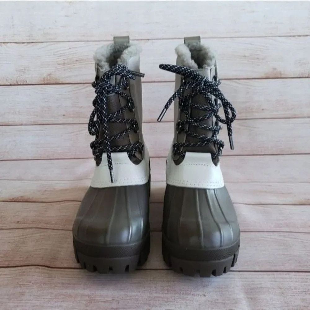 Rag & Bone Snow Winter Thermal Water Resistant Suede Rubber Shearling Boots 38